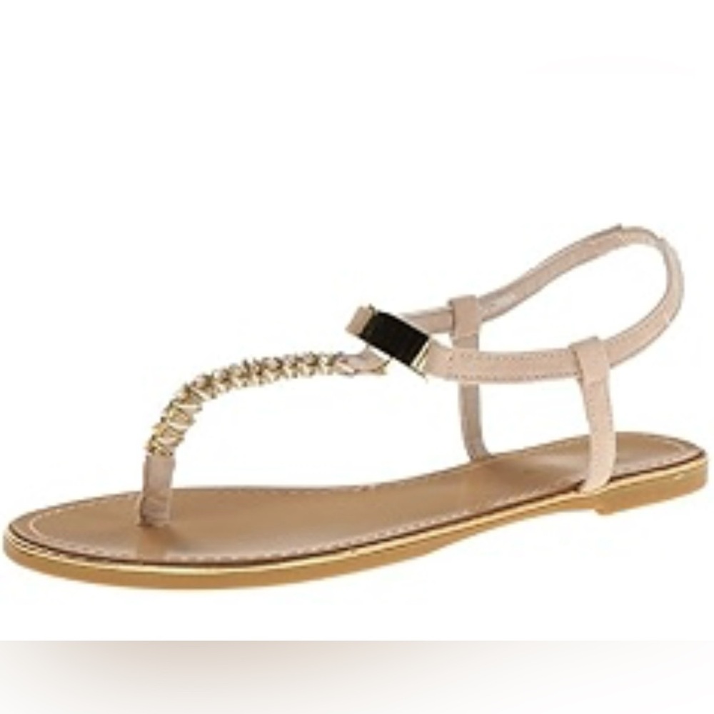 Madden Girl Gray Sandals with Crystal Embellishments